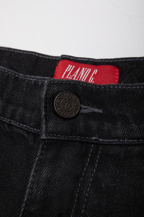 CALÇA BAGGY JEANS PANTS - WASHED BLACK PLANO C