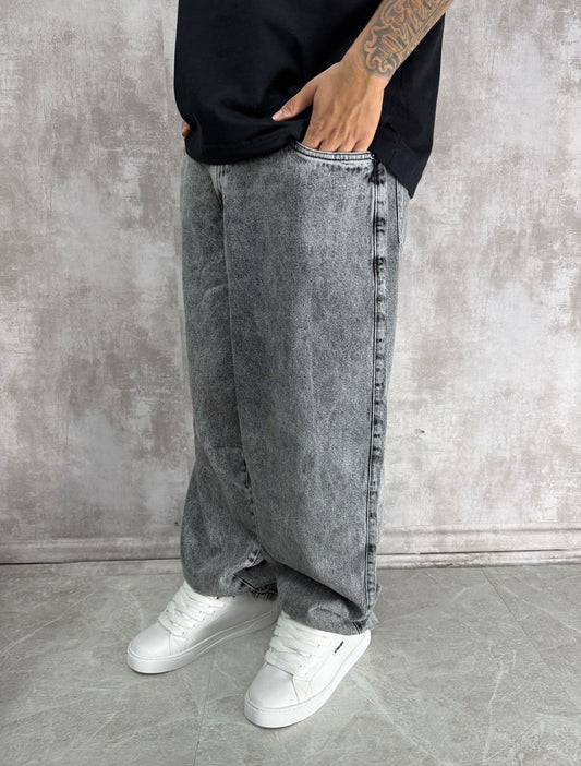CALÇA JEANS RETRO SUPER BAGGY CINZA STONED