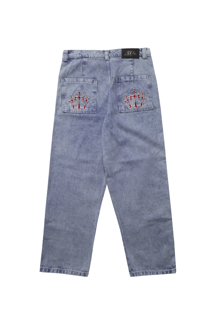 CALÇA TRIPSIDE BAGGY JEANS COM BORDADO REF: C081A