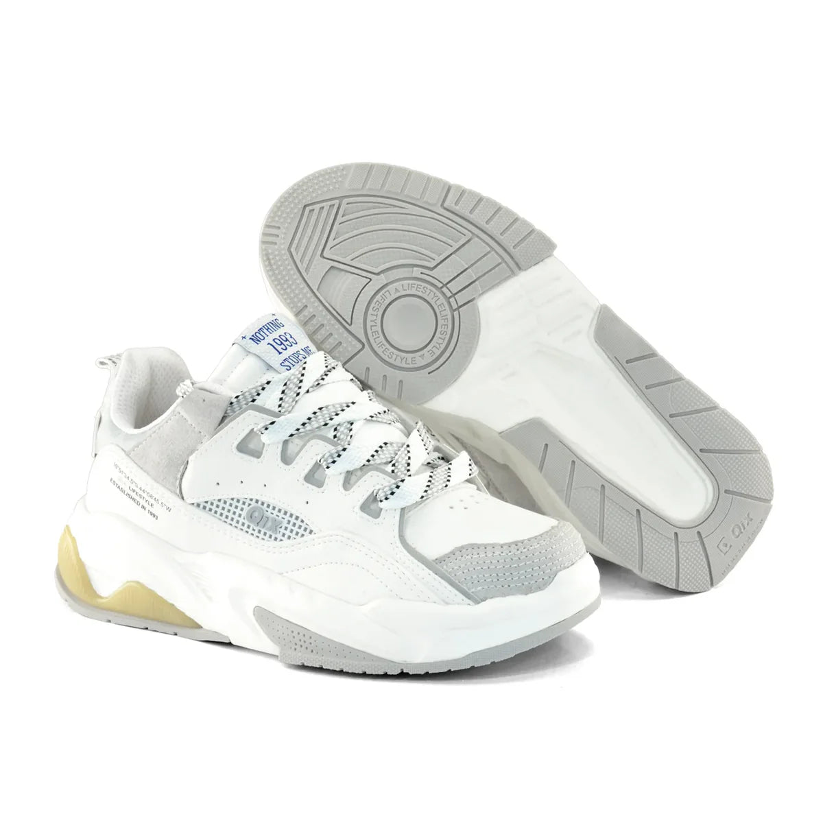 TENIS FEAT AD MASC SINTETICO SOLA TR/PVC QIX 52020025 BRANCO/CINZA