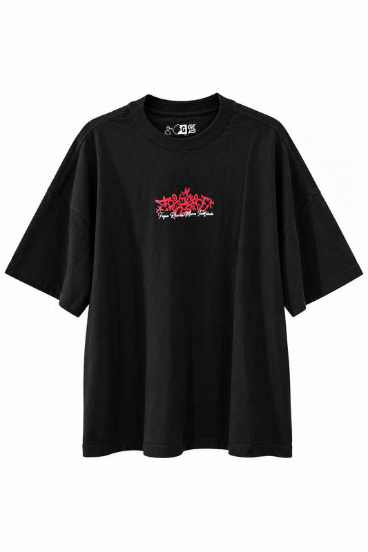 CAMISETA TRIP SIDE OVERSIZED BALACLAVA ESPINHO "FIQUE RICO OU MORRA TENTANDO"