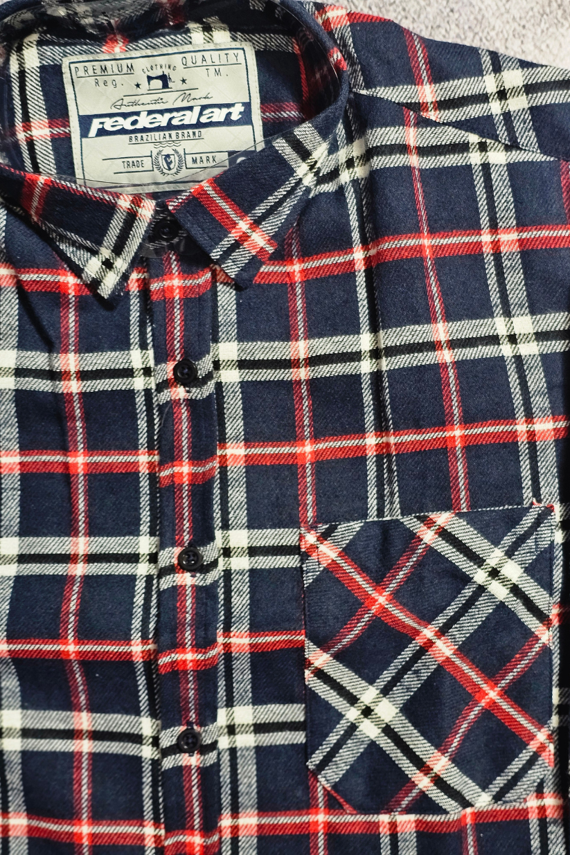 CAMISA FEDERAL ART XADREZ ML AD 16923