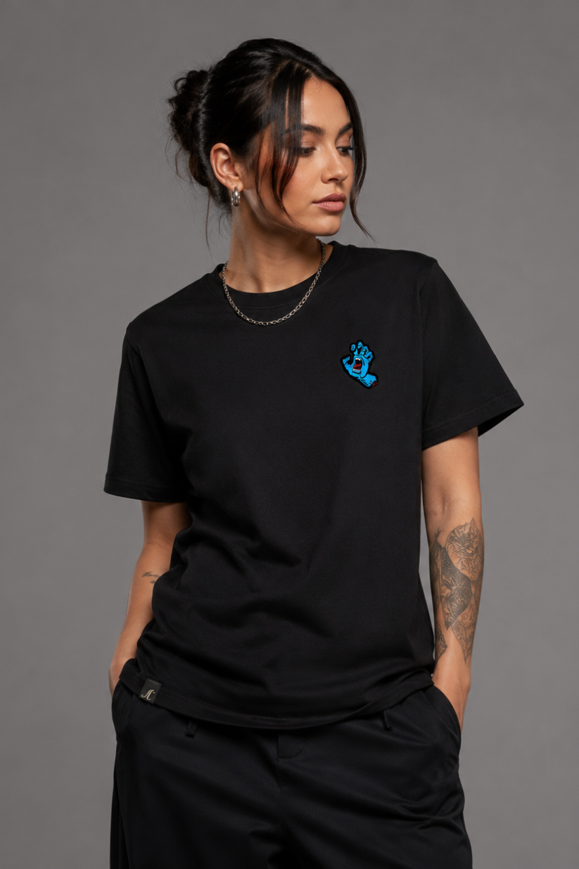 T-SHIRT FEMININA SCREAMING HAND CHEST SANTA CRUZ