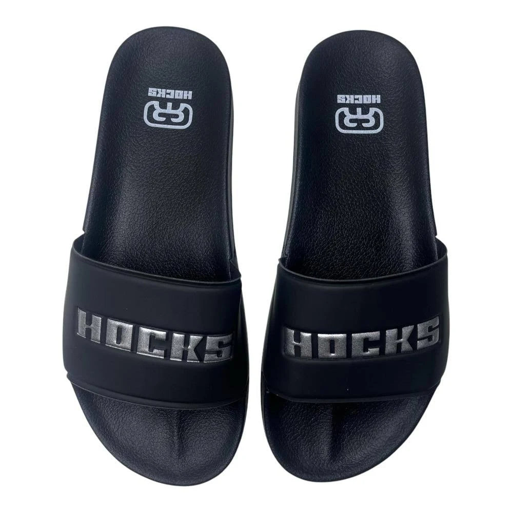 CHINELO SLIDE HOCKS BLACK/SILVER