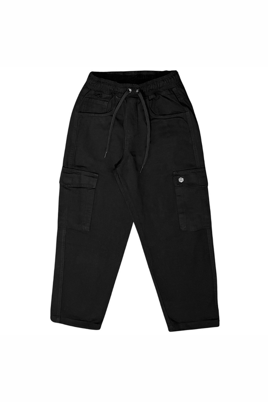 CALÇA JUVENIL ELAST STRAITH CARGO/BLACK STONED JOHN ROGER