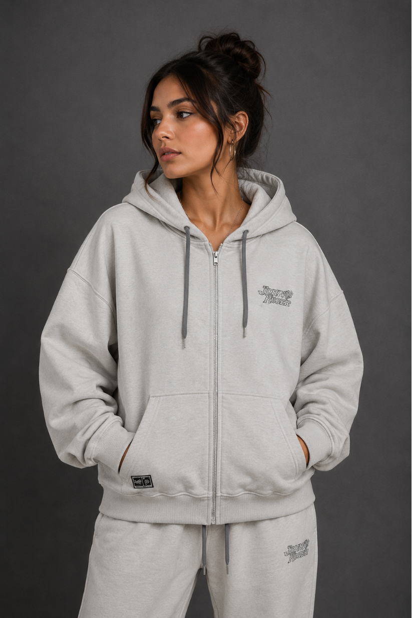 MOLETOM FEM BOXY ZIPER AIR JOHN ROGER