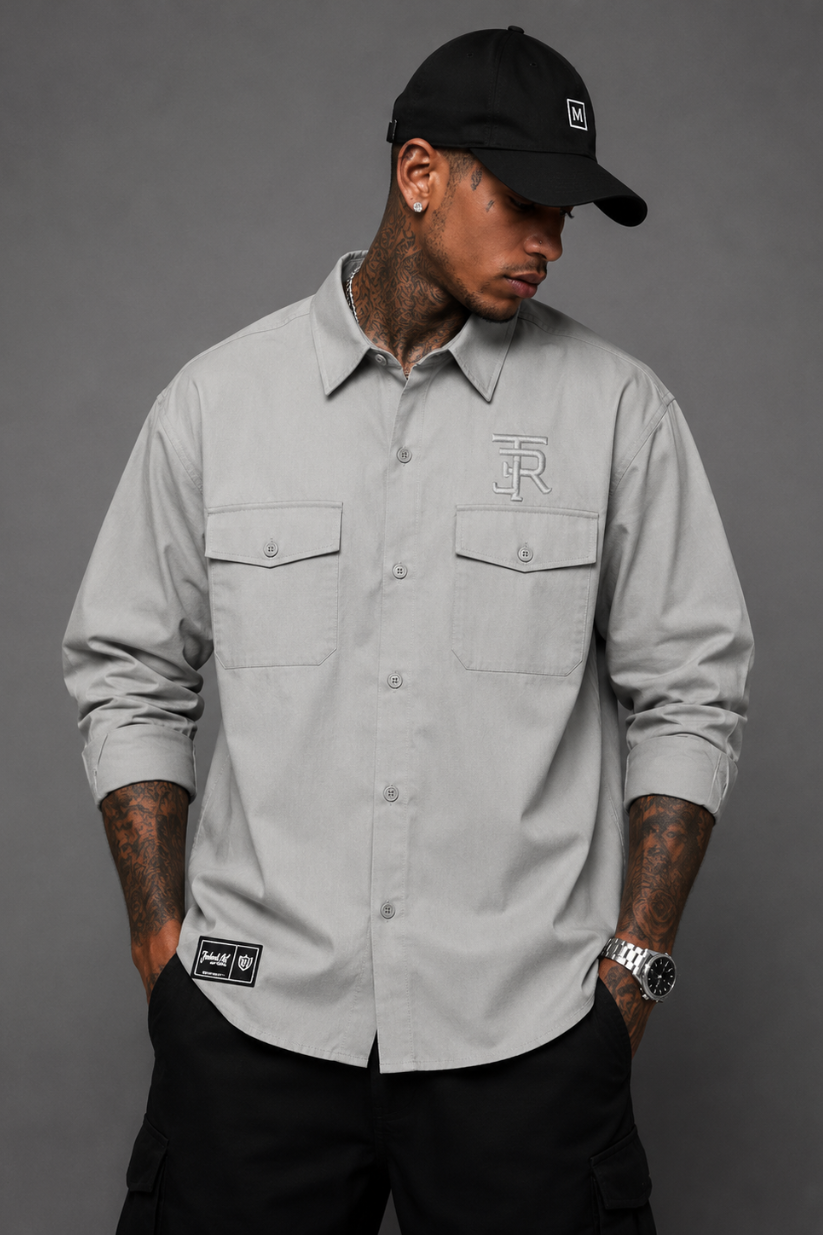 CAMISA OVER MANGA LONGA SARJA LINHO JOHN ROGER