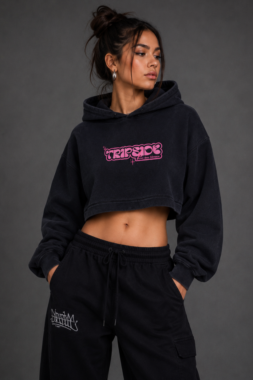 CROPPED MOLETOM FEMININO CAPUZ TRIPSIDE REF: MC02