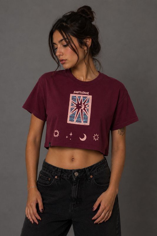 BLUSA CROPPED SANTA CRUZ OVERSIZED SUN STAMP FRONT