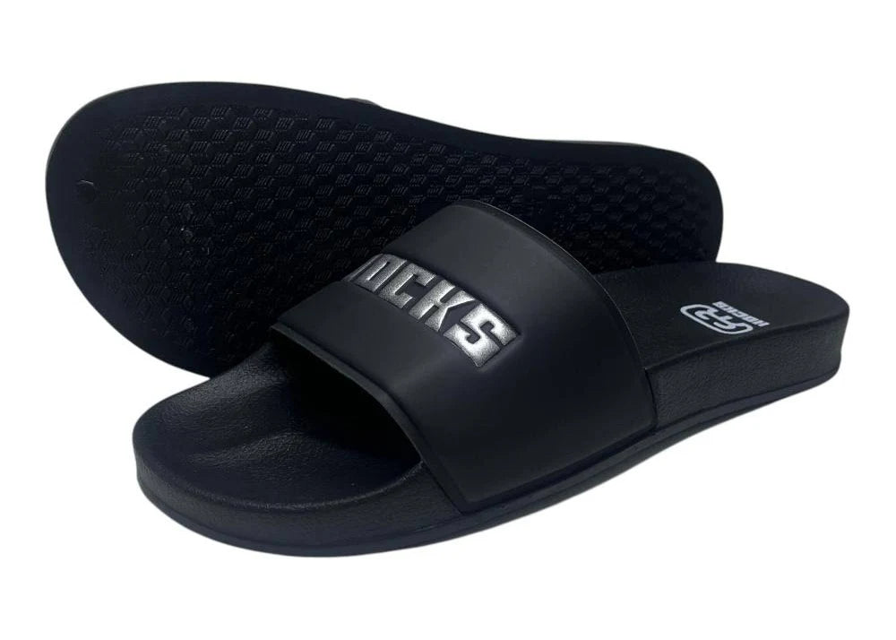 CHINELO SLIDE HOCKS BLACK/SILVER