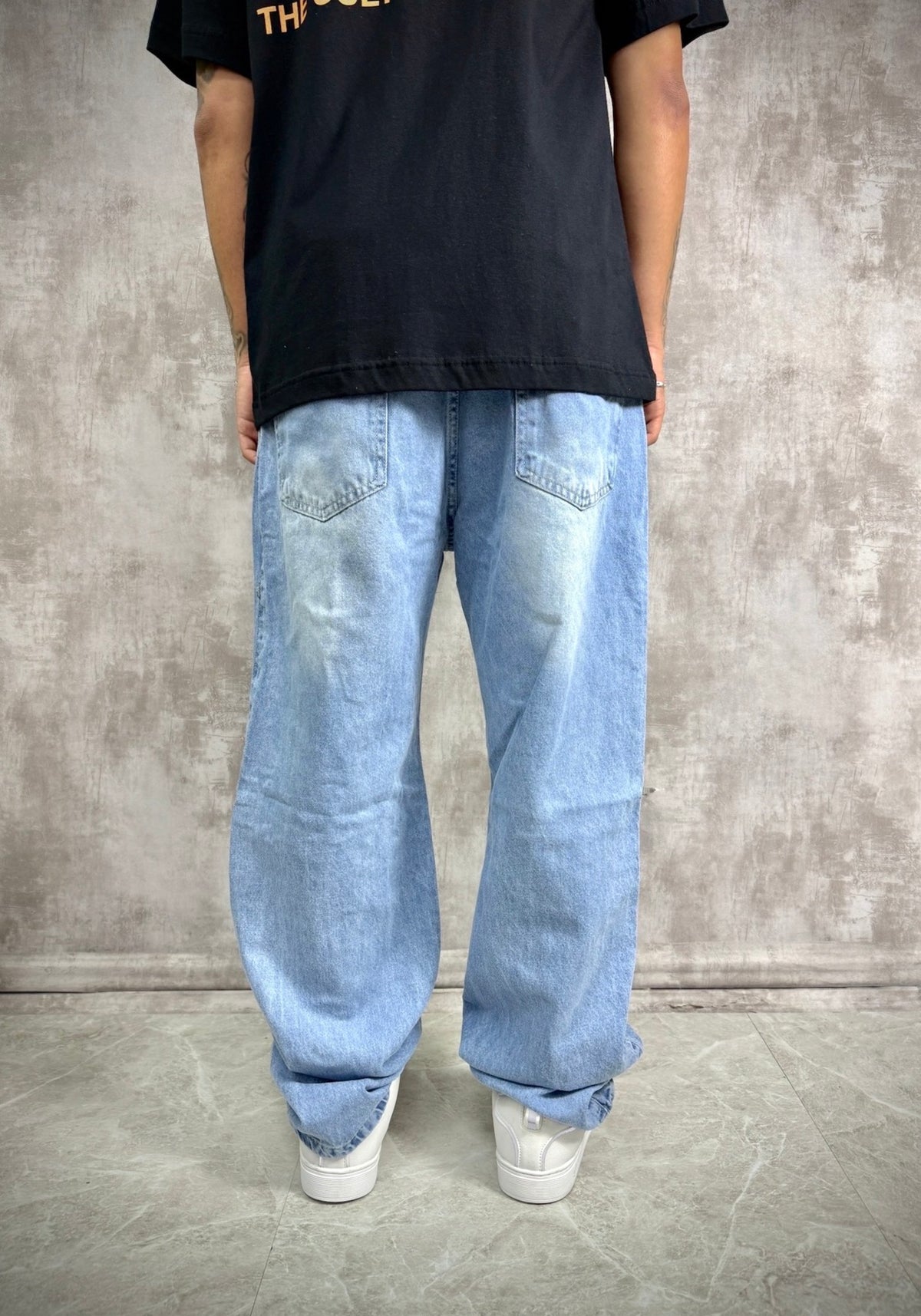 CALÇA BALÃO BAGGY JEANS AZUL CLARO