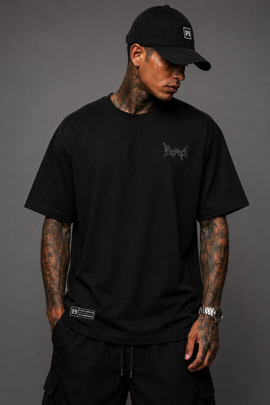CAMISETA MANOS CAPS OVERSIZED ONIX DISTORT CAPS