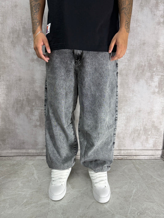 CALÇA JEANS RETRO SUPER BAGGY CINZA STONED